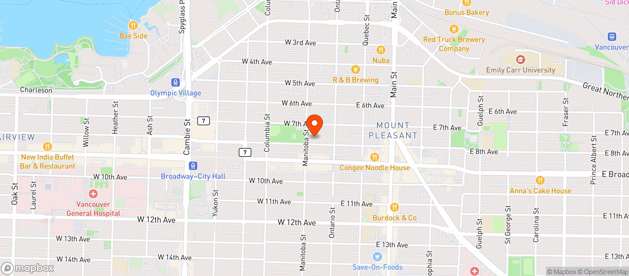 Map showing Doordash