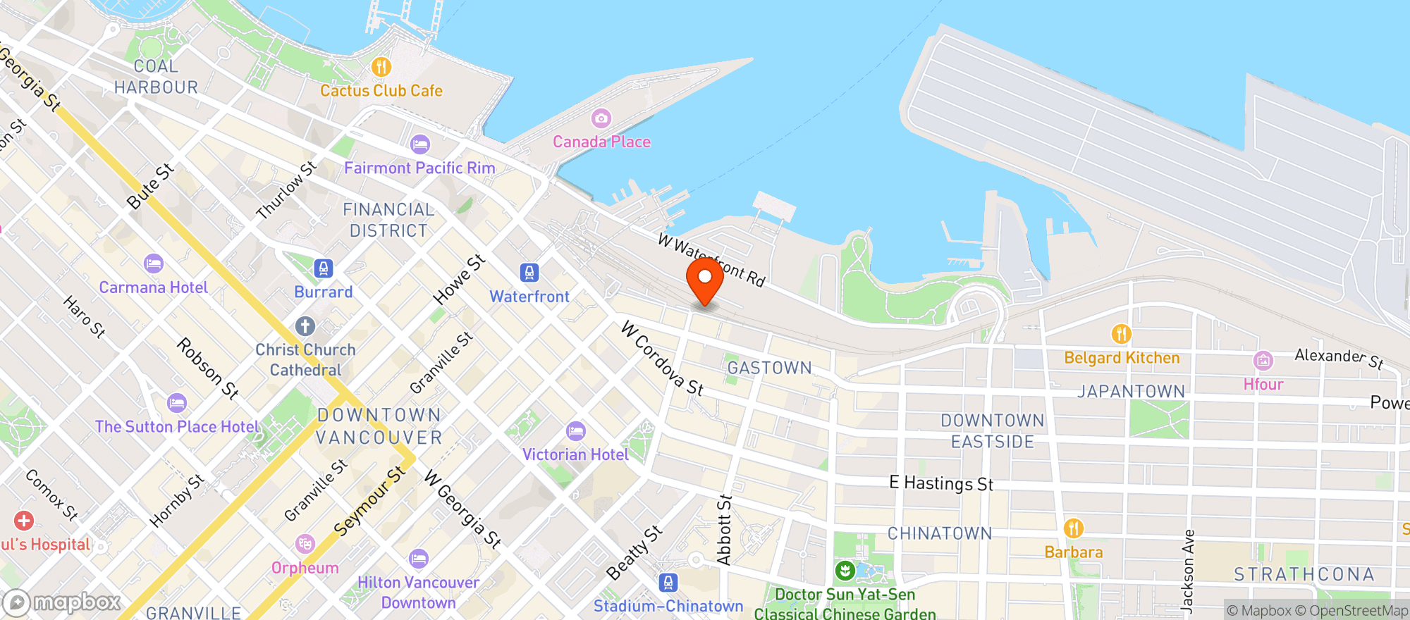 Map showing Pourhouse Restaurant