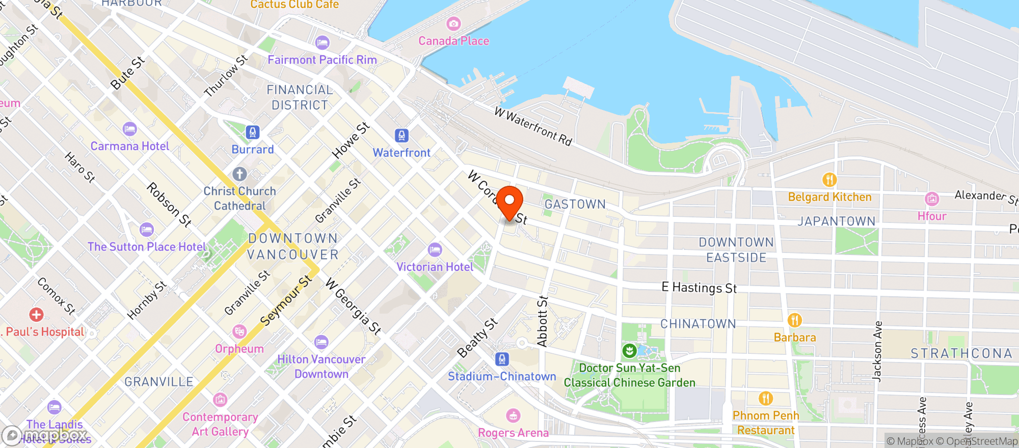 Map showing The Cambie Bar & Grill