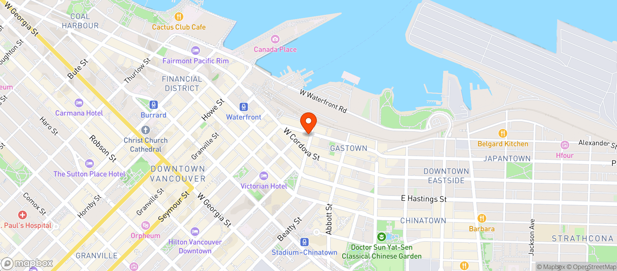 Map showing Water St. Cafe