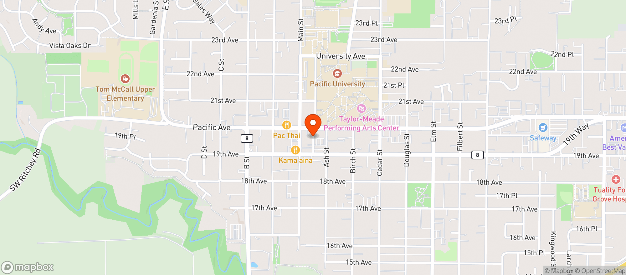 Map showing Safeway