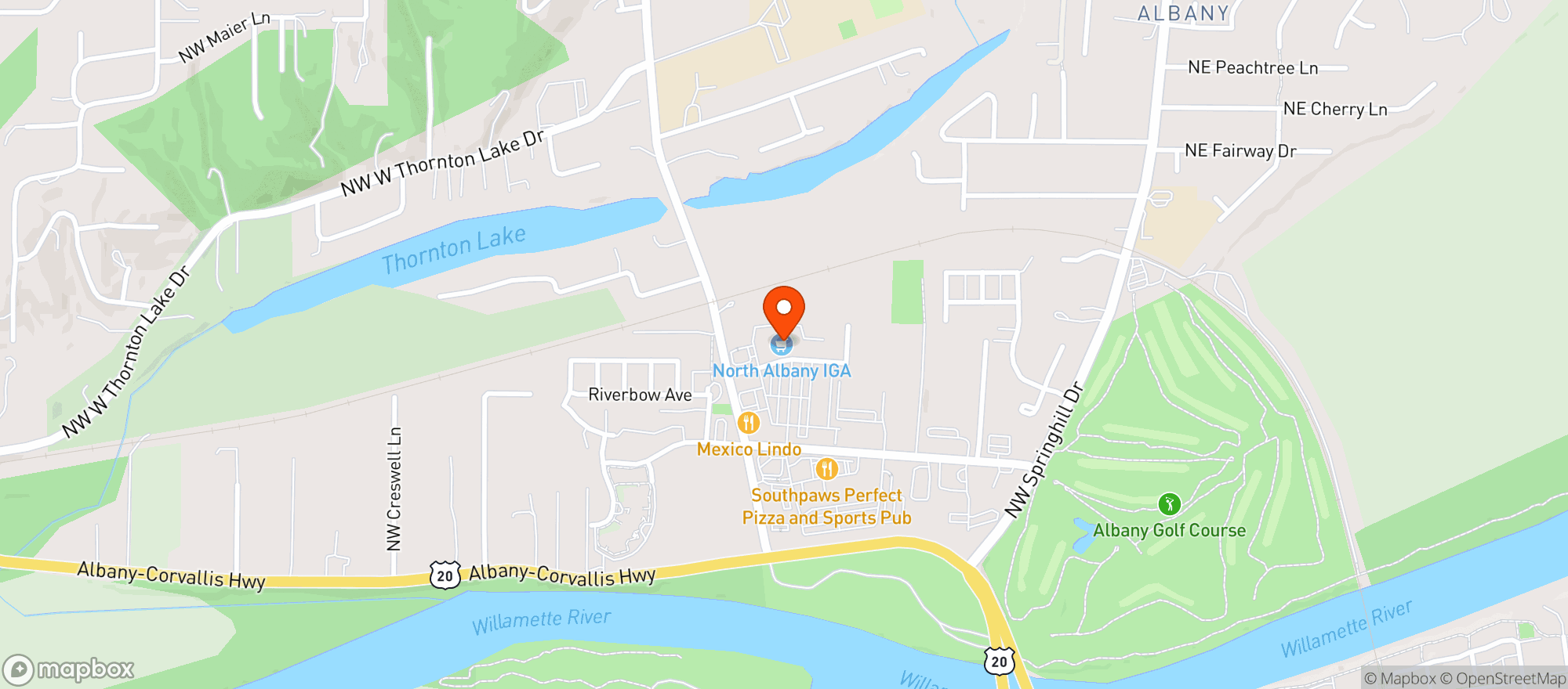Map showing North Albany Iga