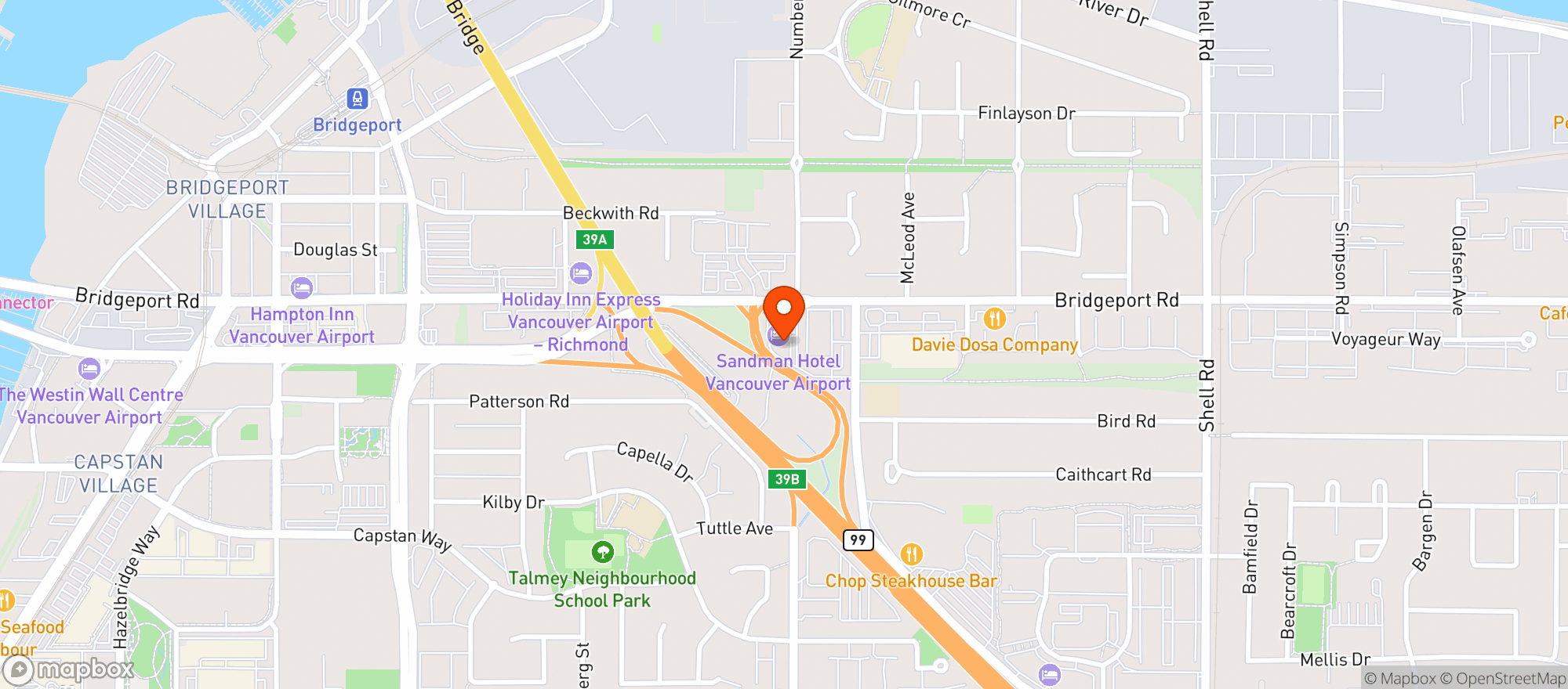Map showing Moxies Richmond