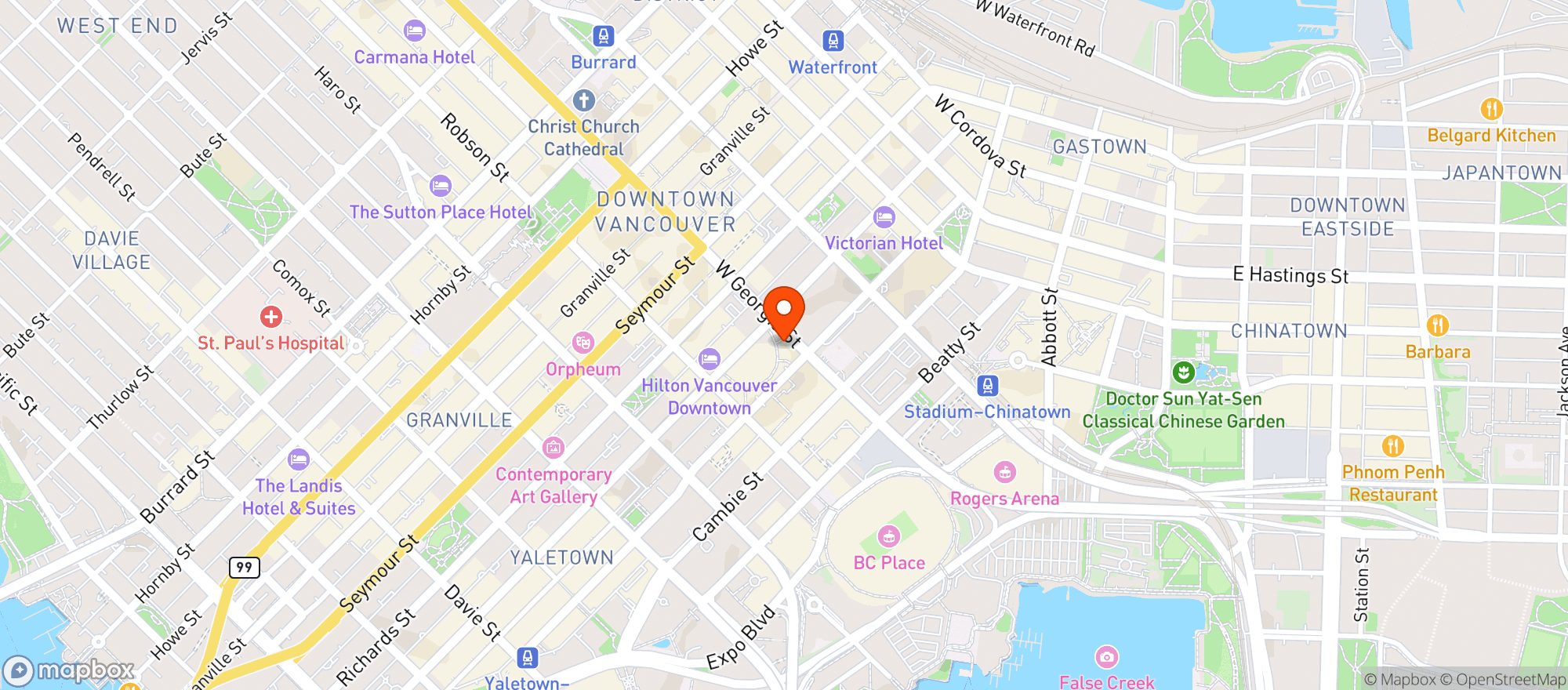 Map showing The Library Square Pub