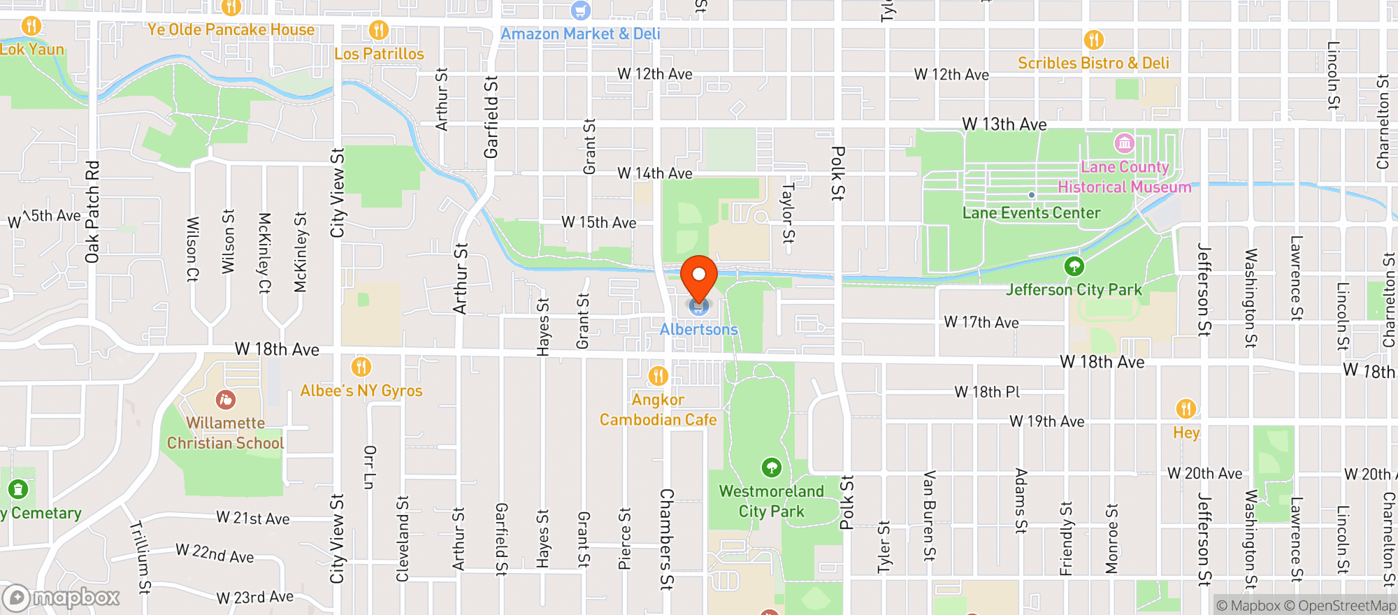 Map showing Albertsons