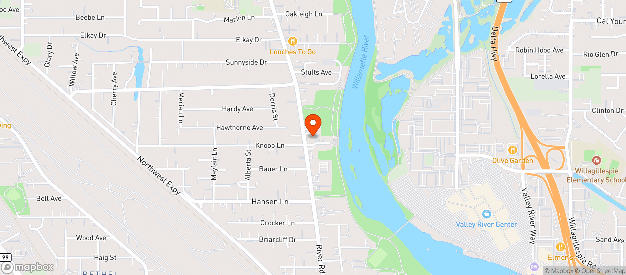 Map showing Terpene Station - Eugene