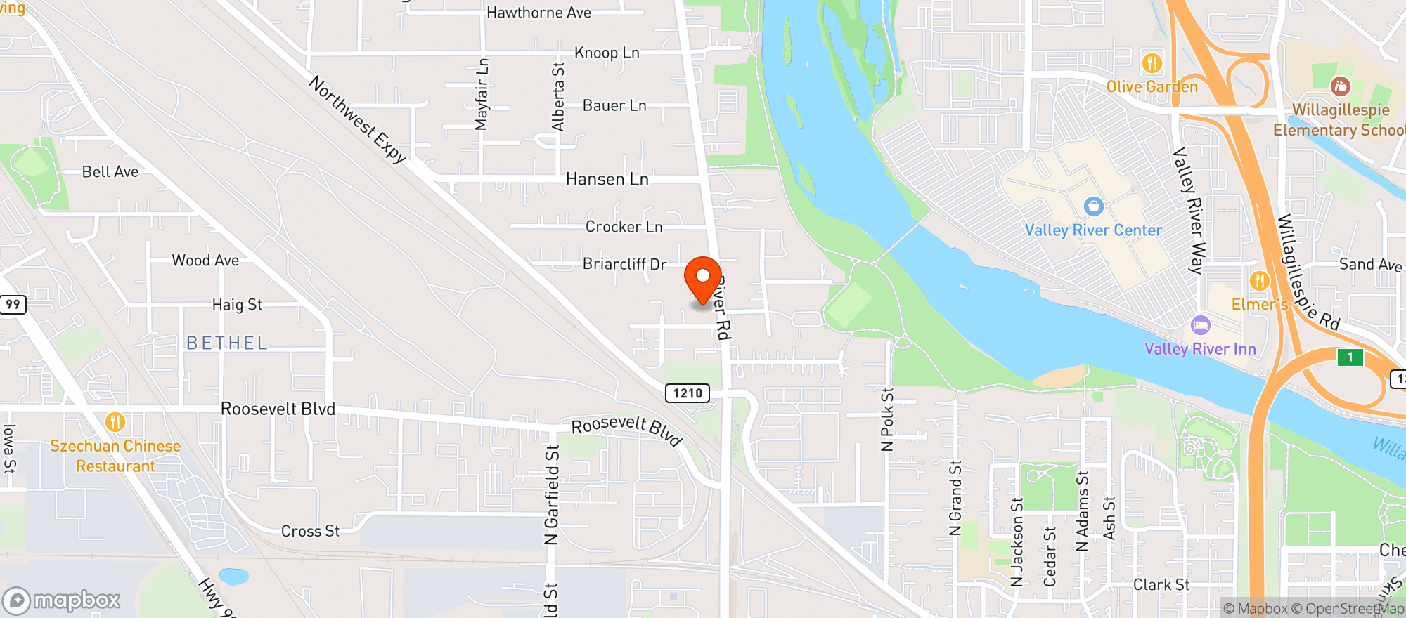 Map showing Nectar - River Road / Eugene