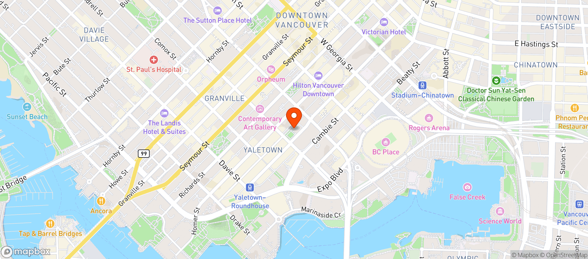 Map showing Ignite Pizzaria
