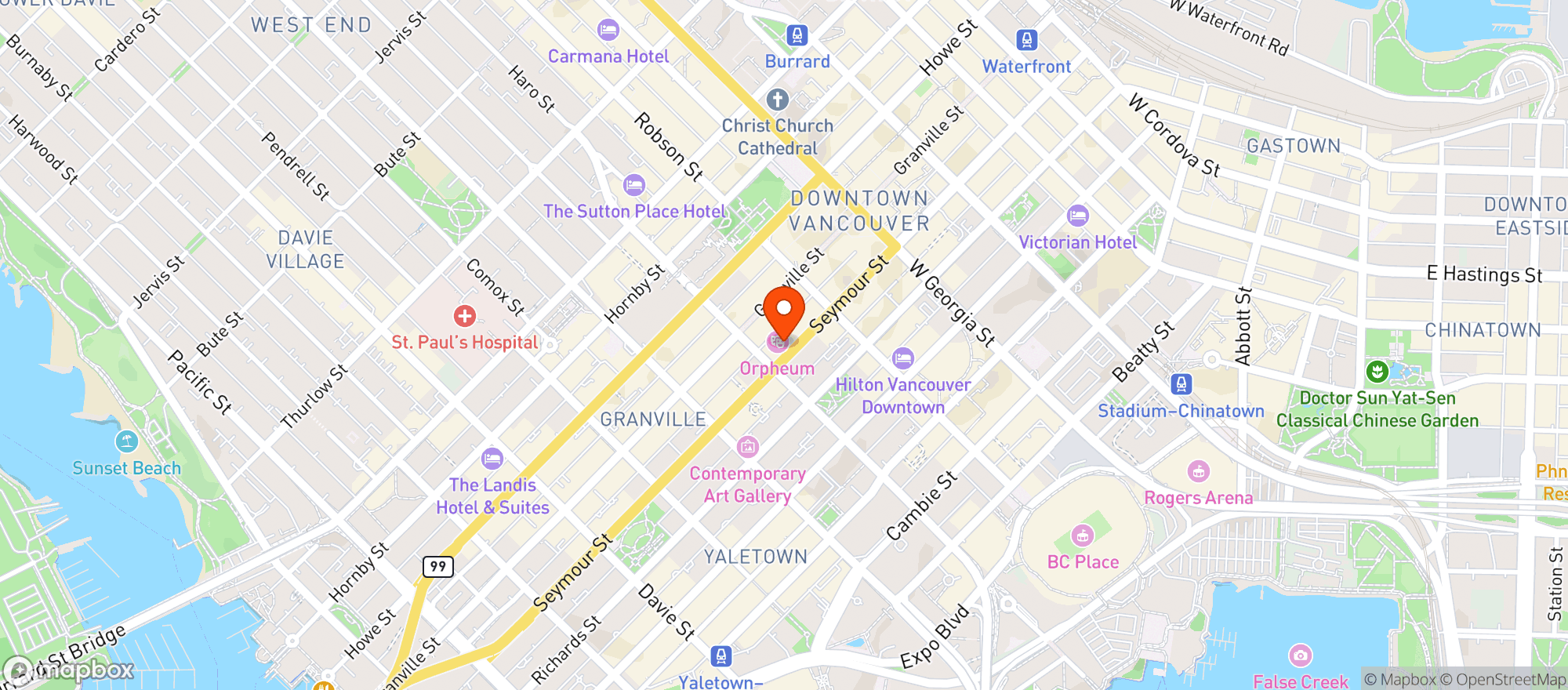 Map showing Orpheum Theatre