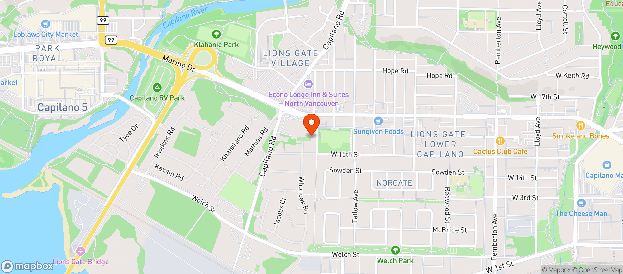 Map showing Staples