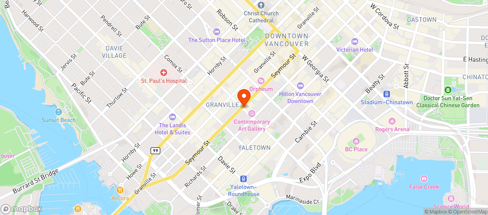 Map showing Nesters - Yaletown