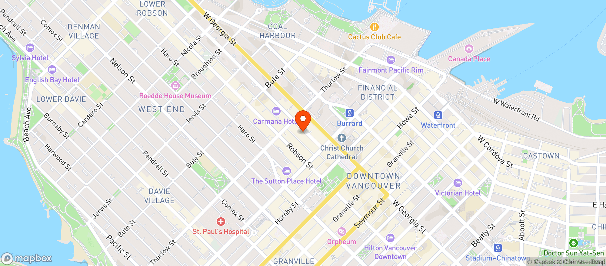 Map showing Coast Restaurant