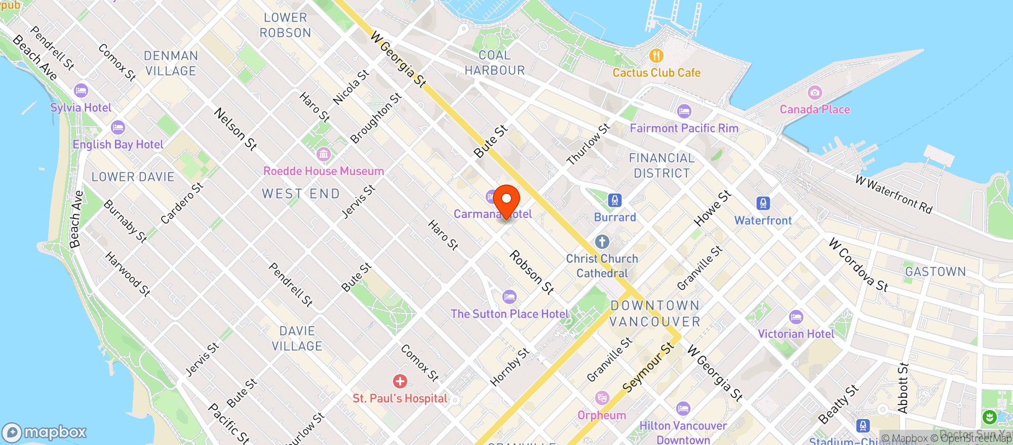 Map showing Joe Fortes Seafood & Chop House