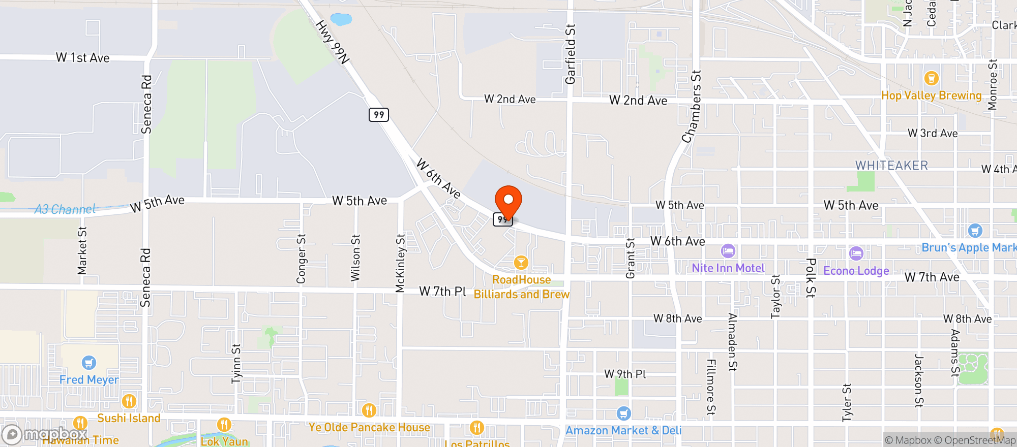 Map showing Big Y Liquor Store