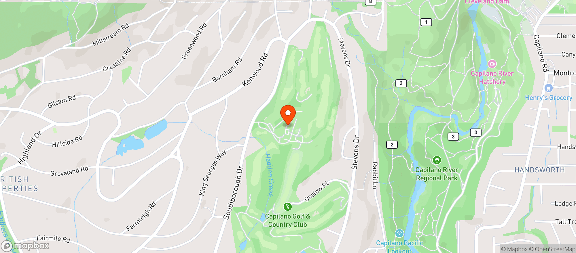 Map showing Capilano Golf And Country Club