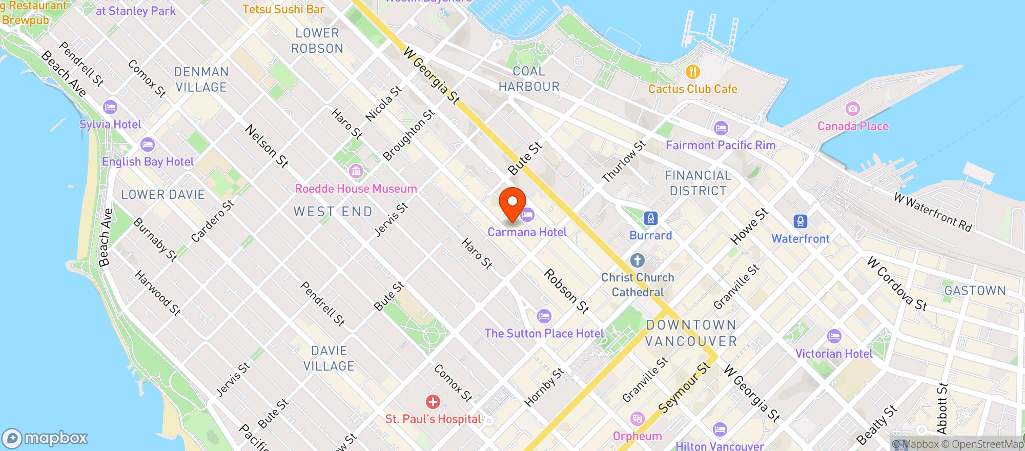 Map showing Earls Robson
