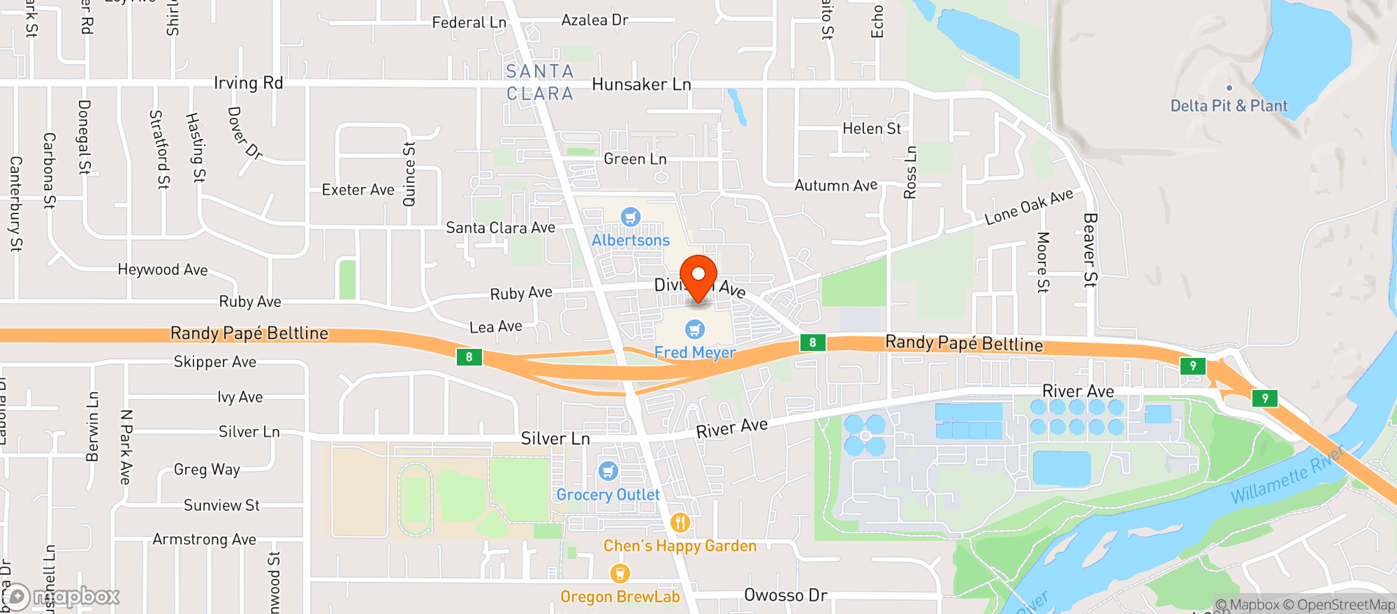Map showing Fred Meyer