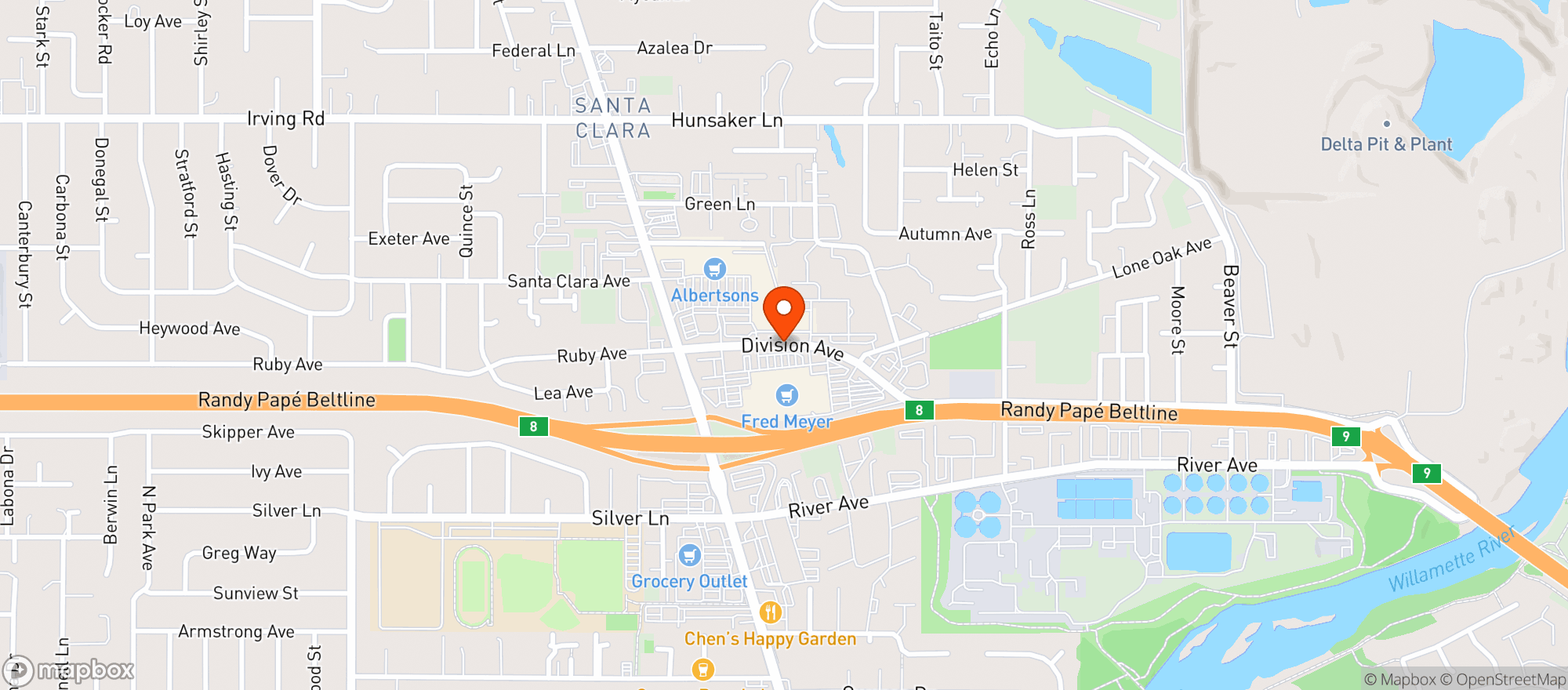Map showing Oregon State Agency Outlet