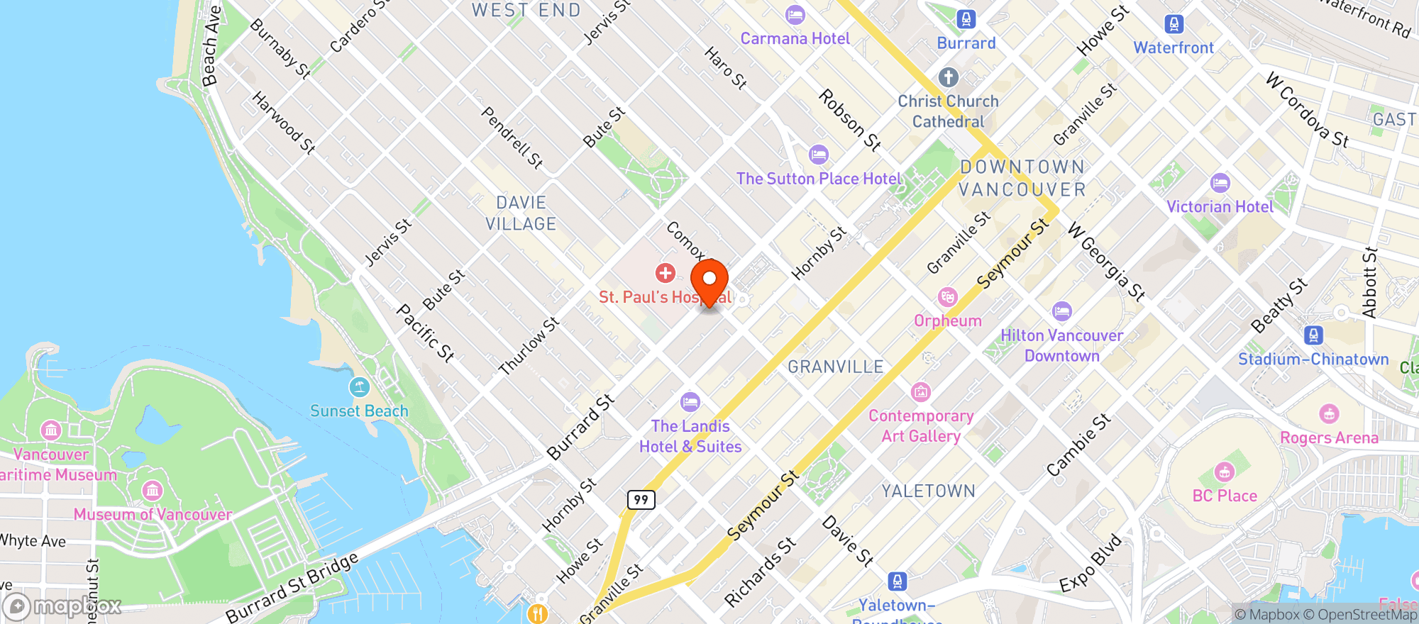 Map showing The Burrard