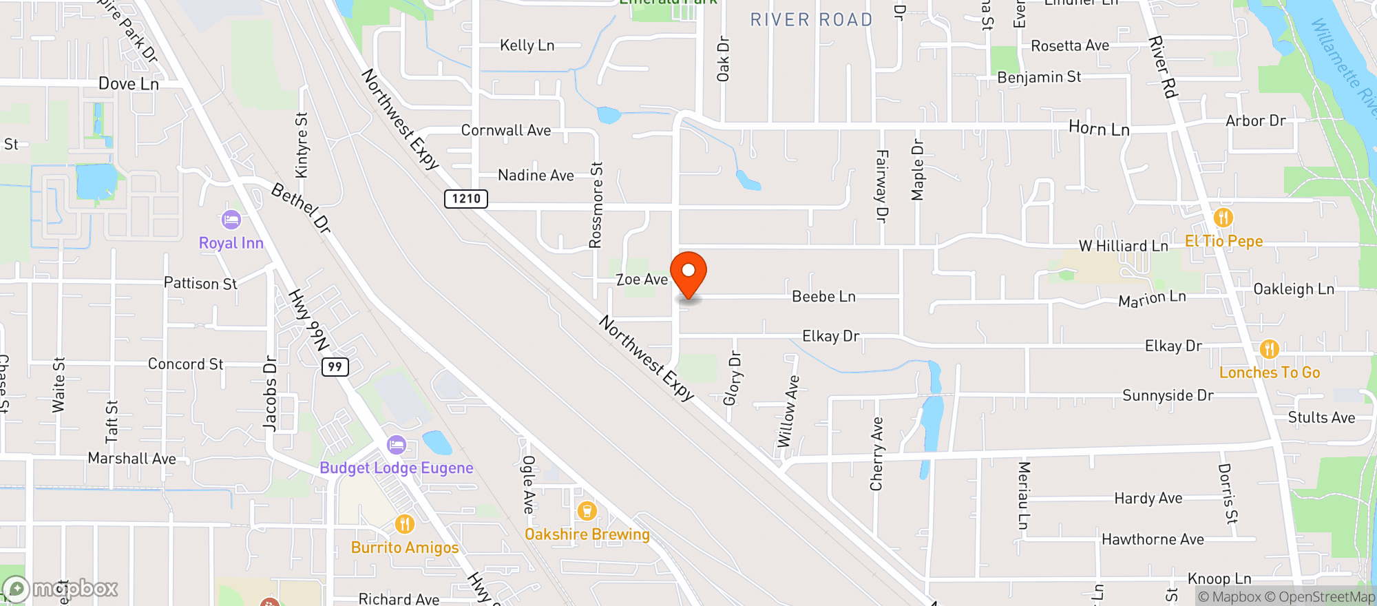 Map showing North Park Avenue Market