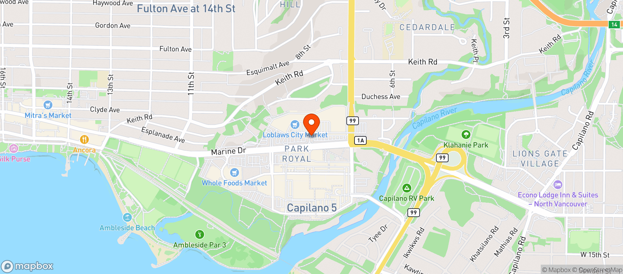 Map showing London Drugs