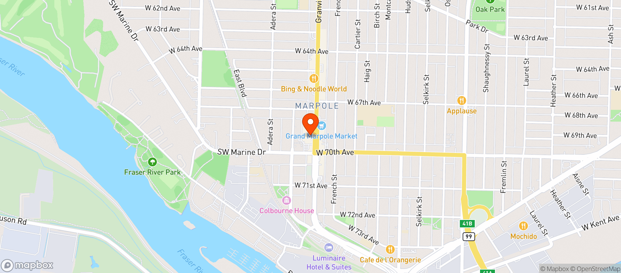 Map showing Safeway