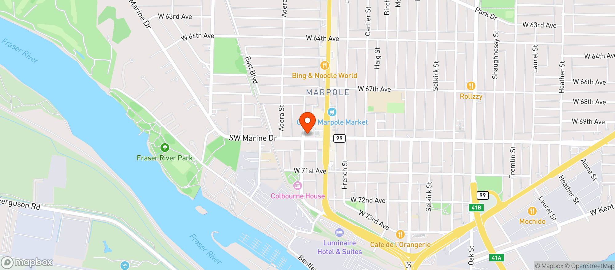Map showing BCLIQUOR Marpole