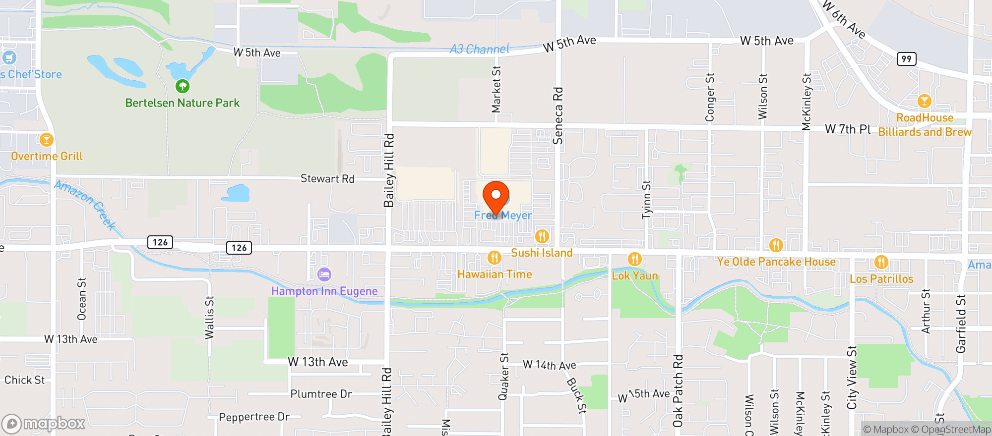Map showing Fred Meyer