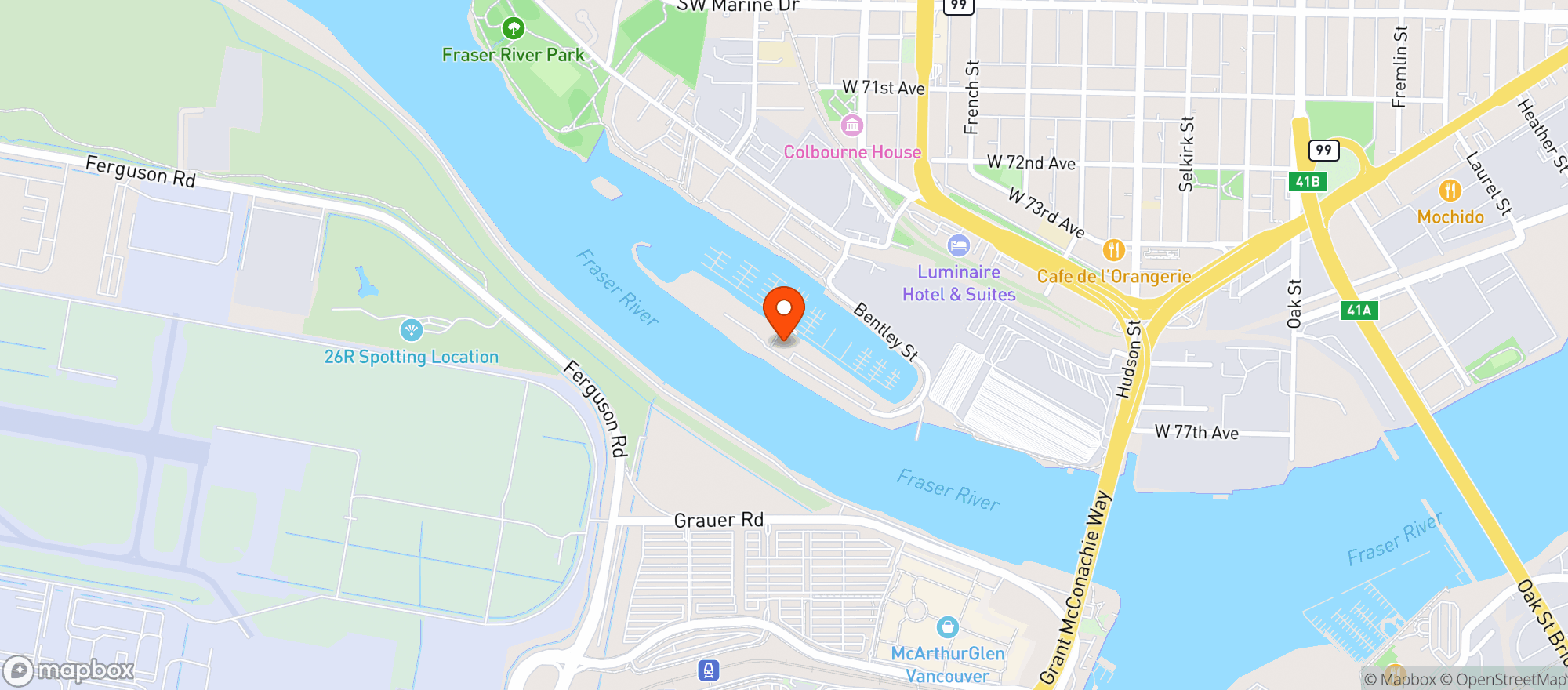 Map showing Milltown Bar & Grill