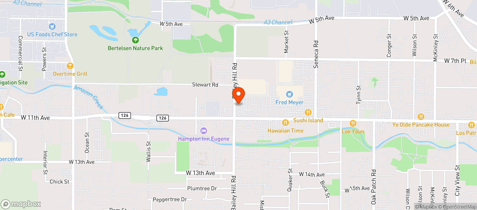 Map showing Phresh Start - Eugene