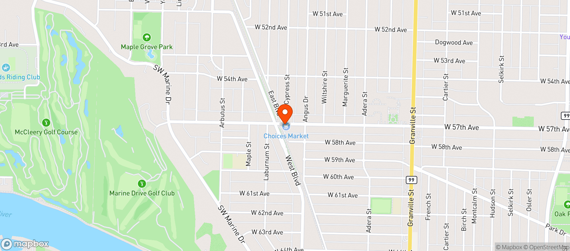 Map showing Choices - West 57th #4612