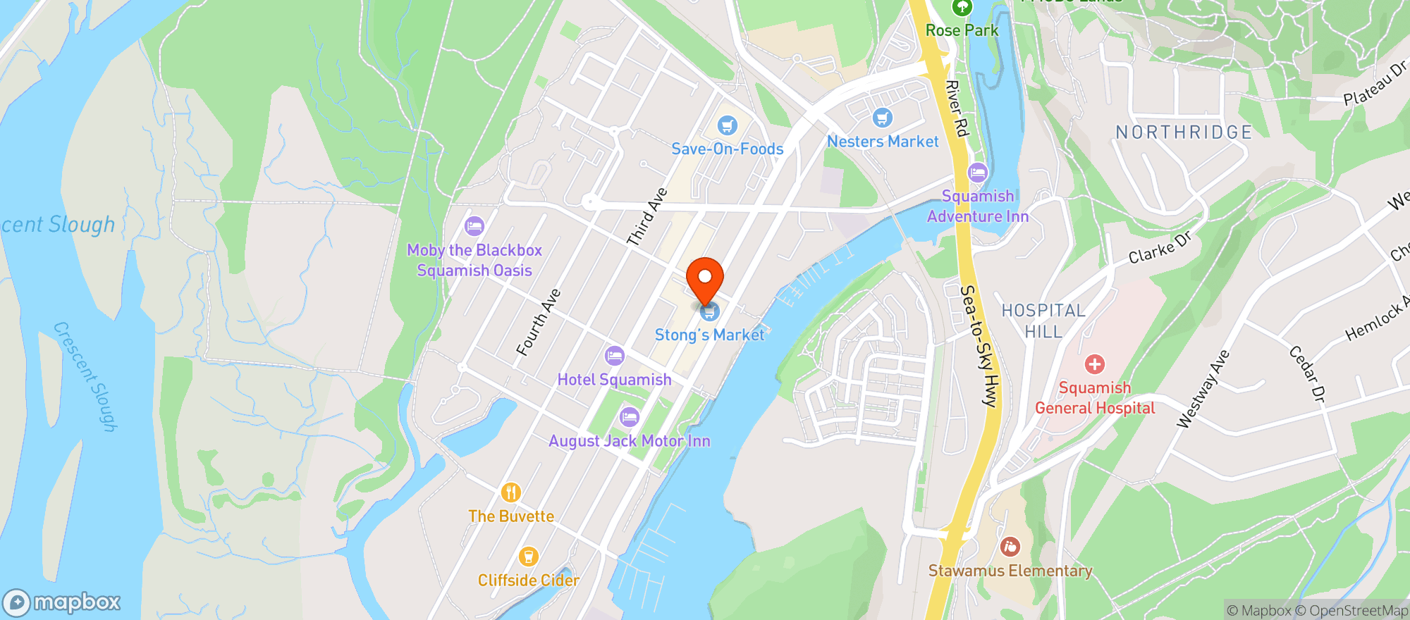 Map showing Stong's Market #3 - Squamish