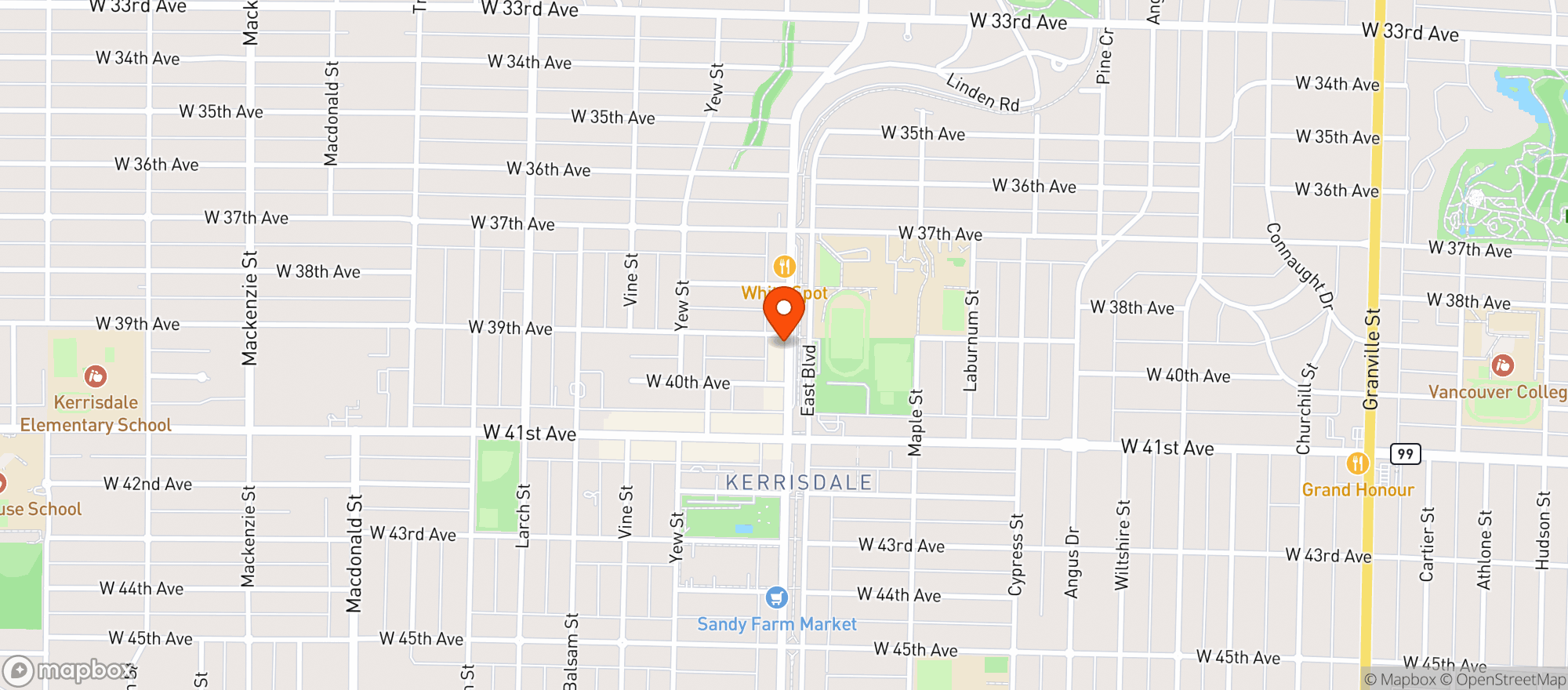 Map showing West Coast Liquor Company