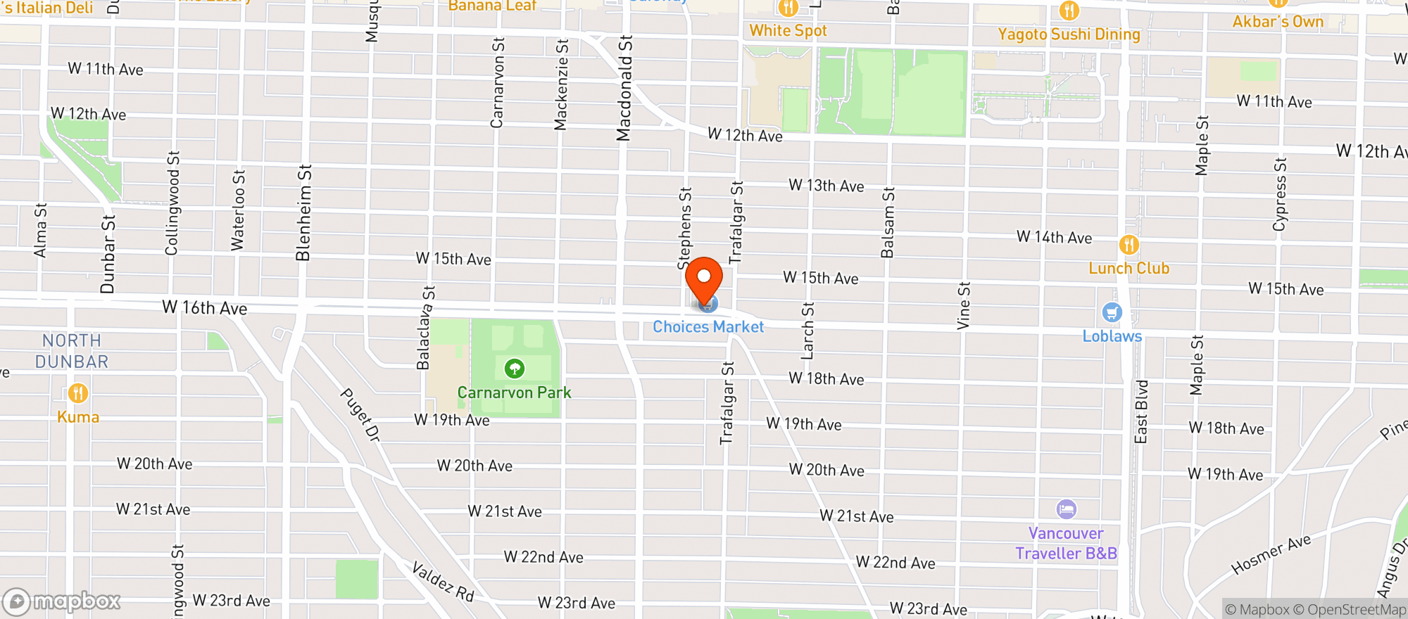 Map showing Choices - Kitsilano #4609