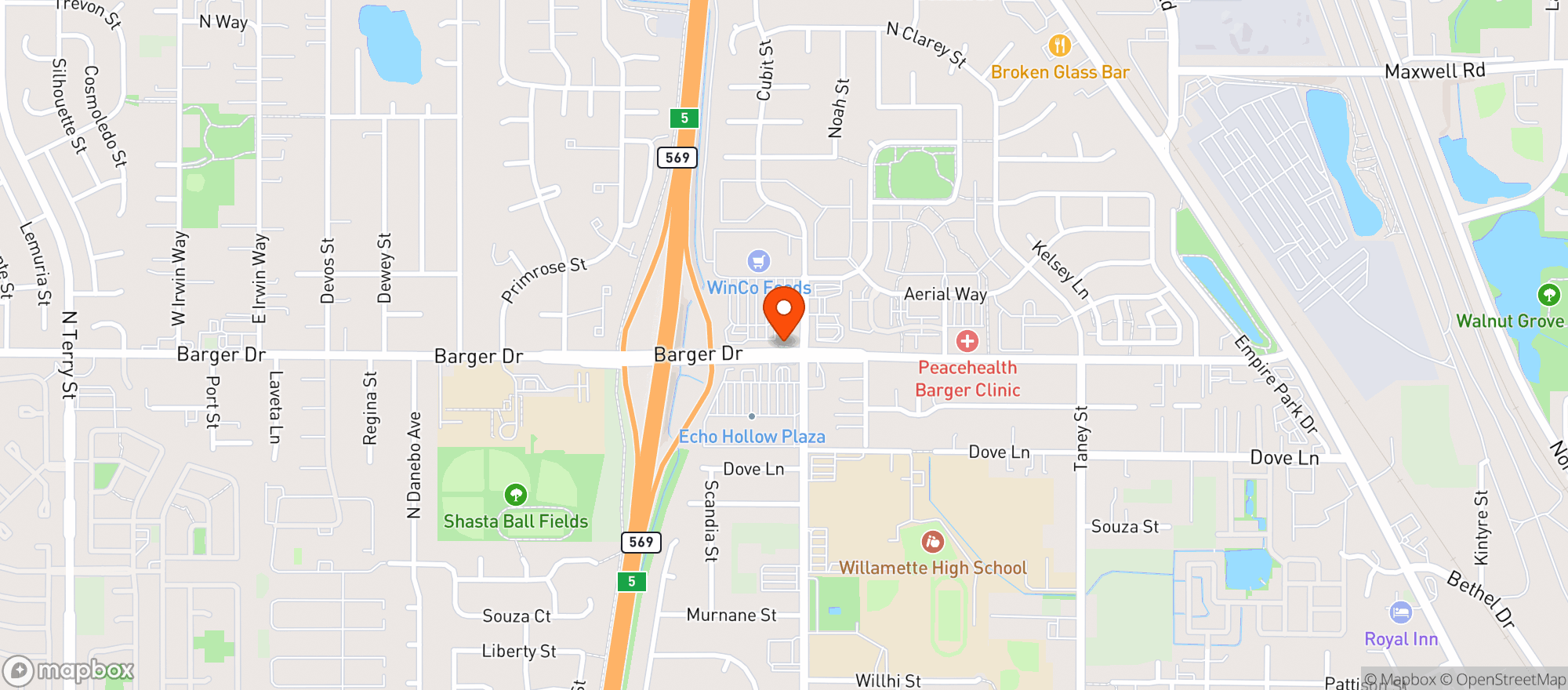 Map showing Barger Grill & Taphouse