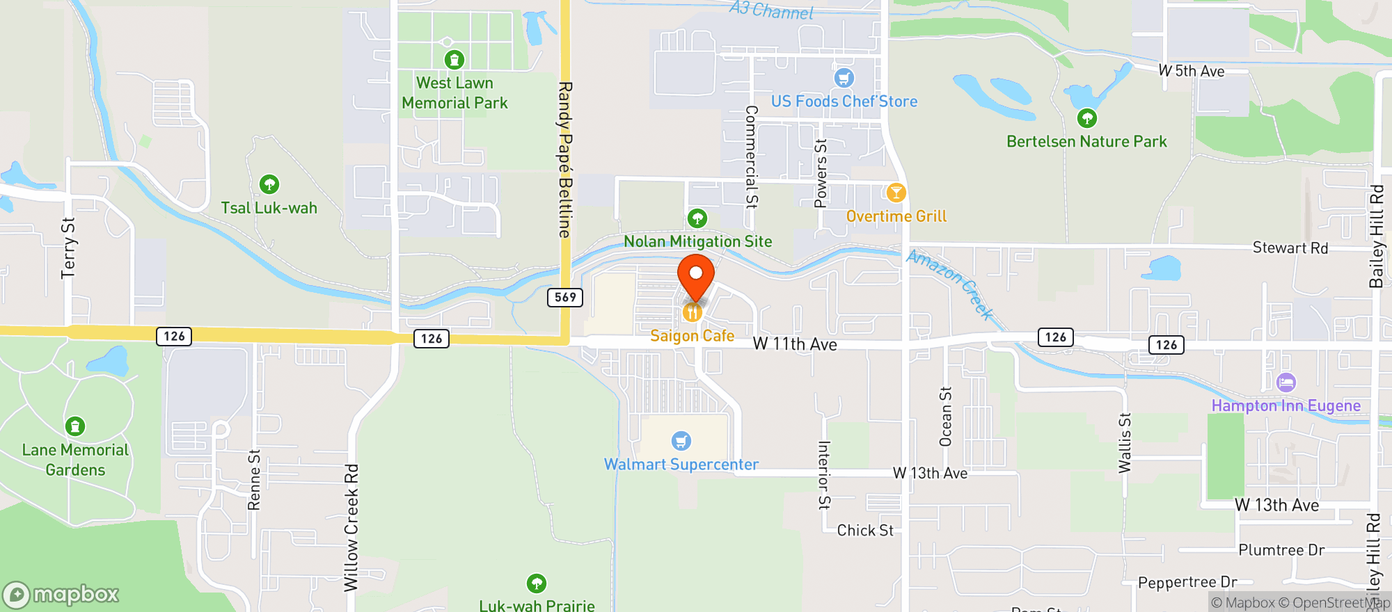 Map showing Westside Liquor #1229