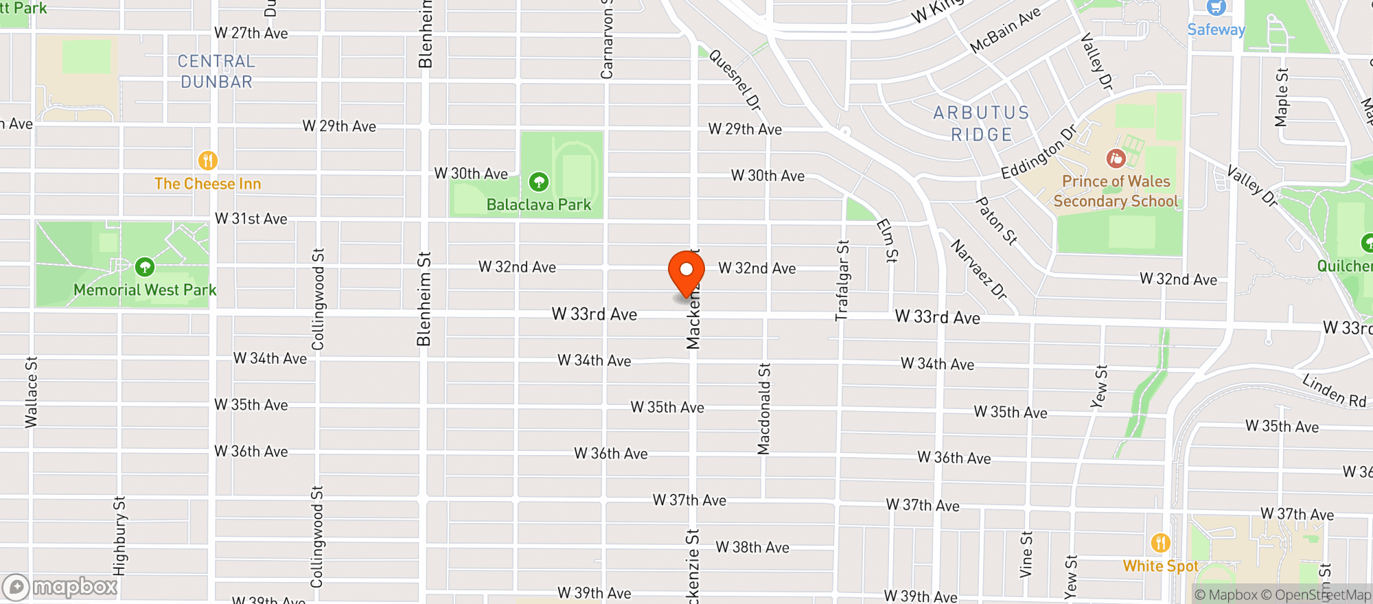 Map showing Windsor Meats - Mackenzie