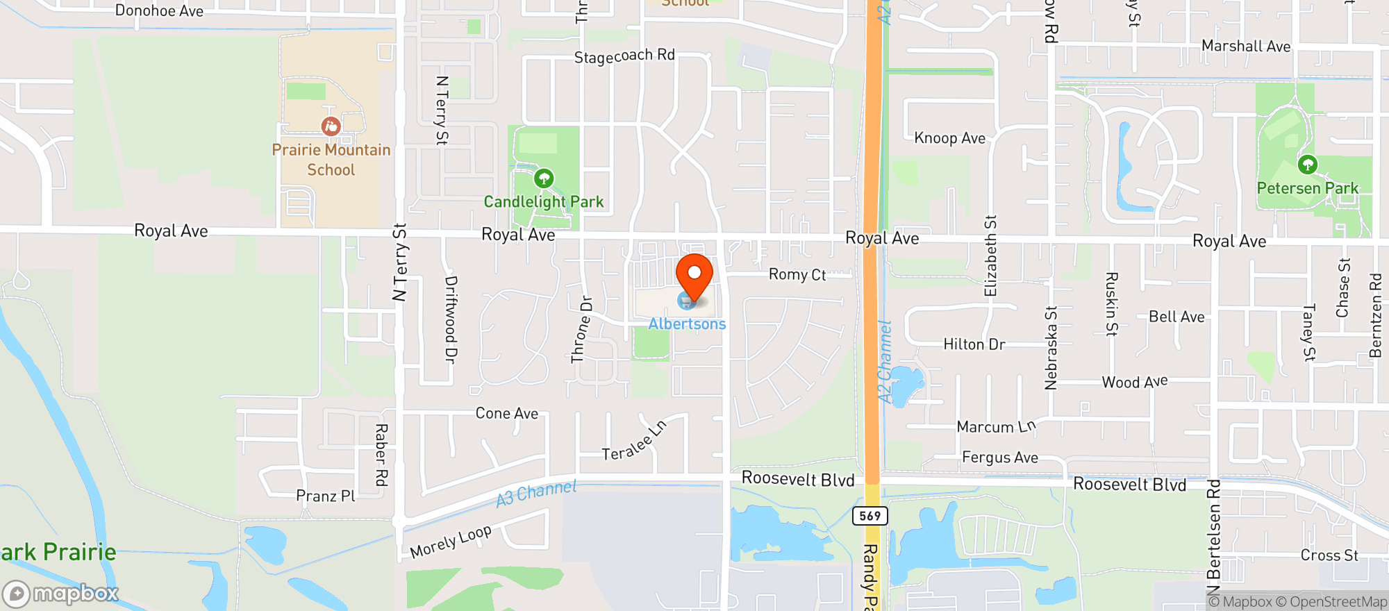 Map showing Albertsons