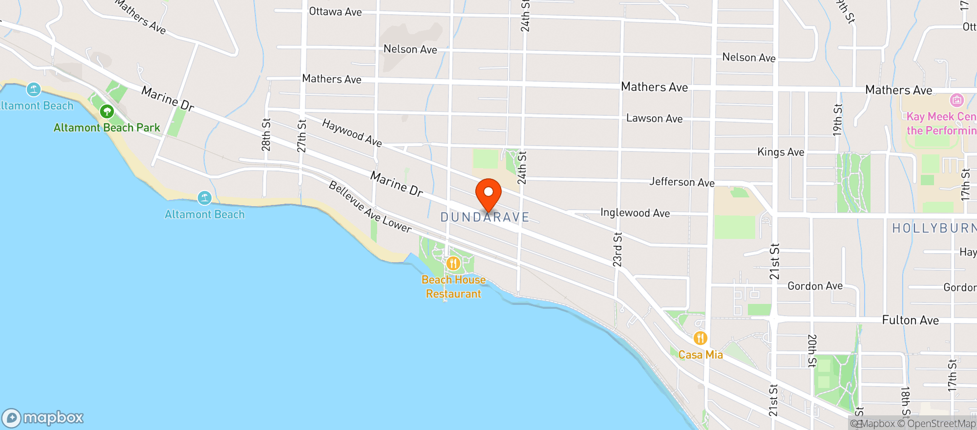 Map showing West Vancouver Iga