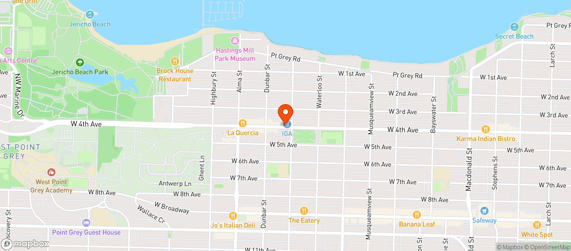 Map showing Iga | West 4th