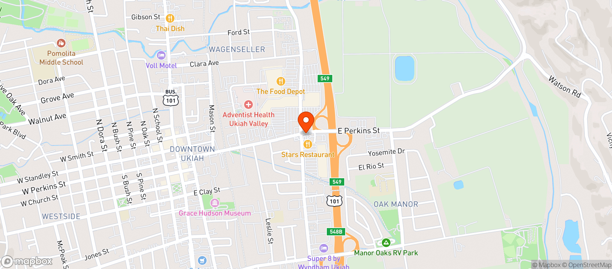 Map showing Jacksons
