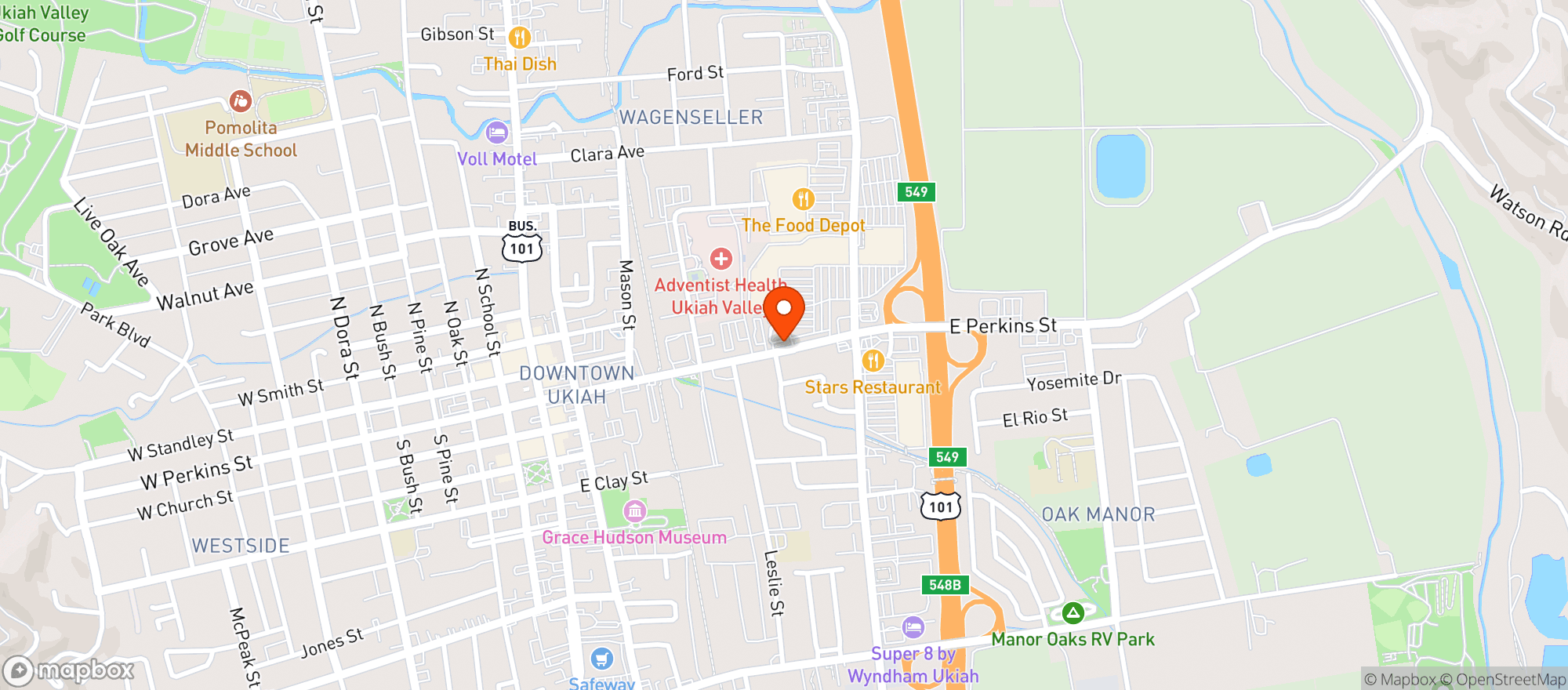 Map showing Super Taco