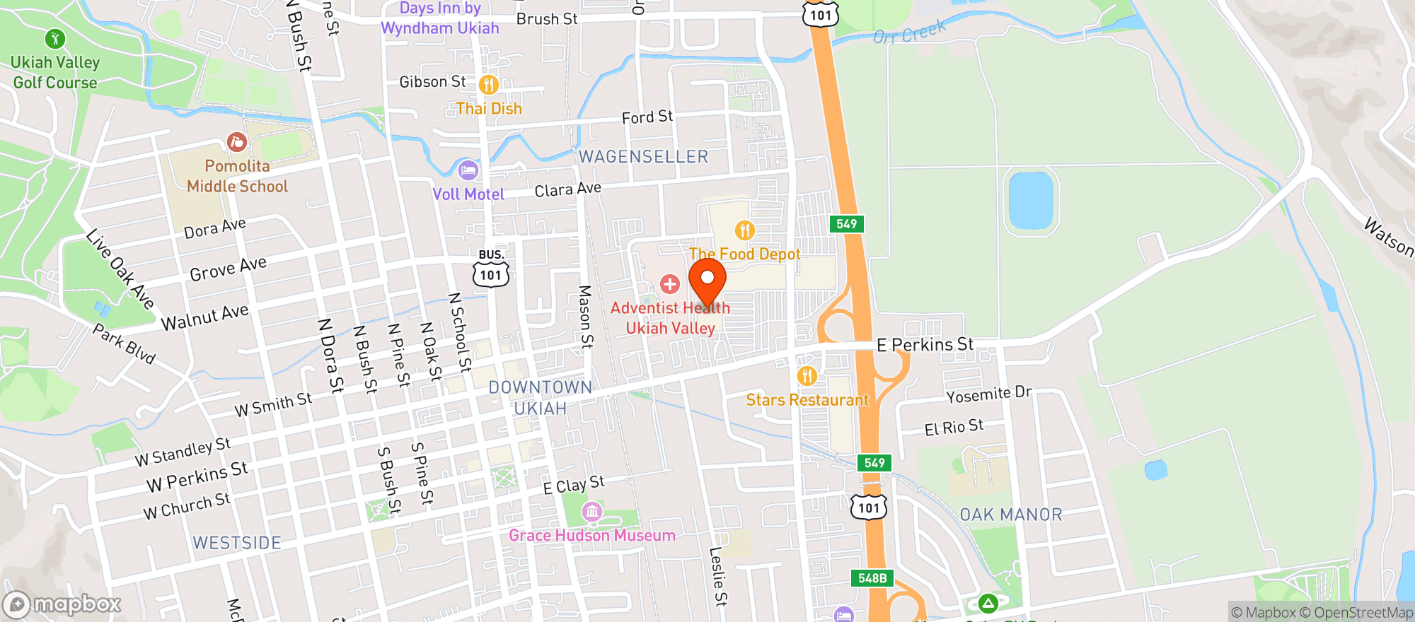 Map showing Lucky Supermarket #628