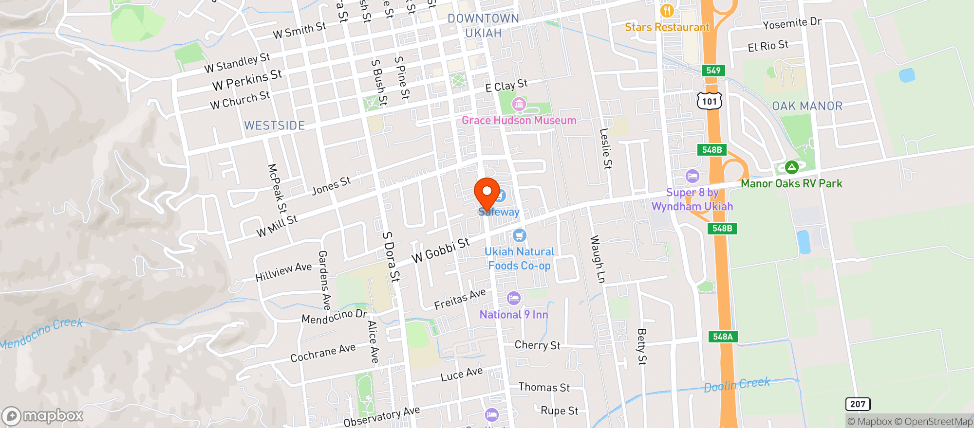Map showing Safeway