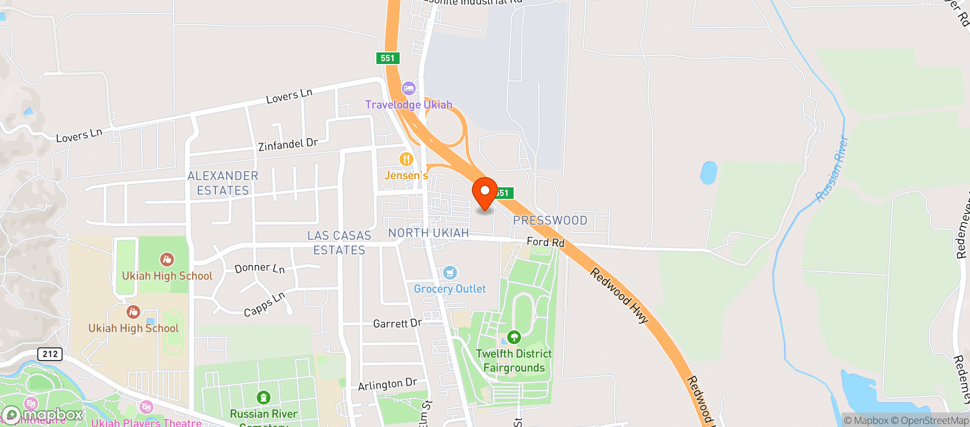 Map showing Raleys (Ukiah) - 002500328