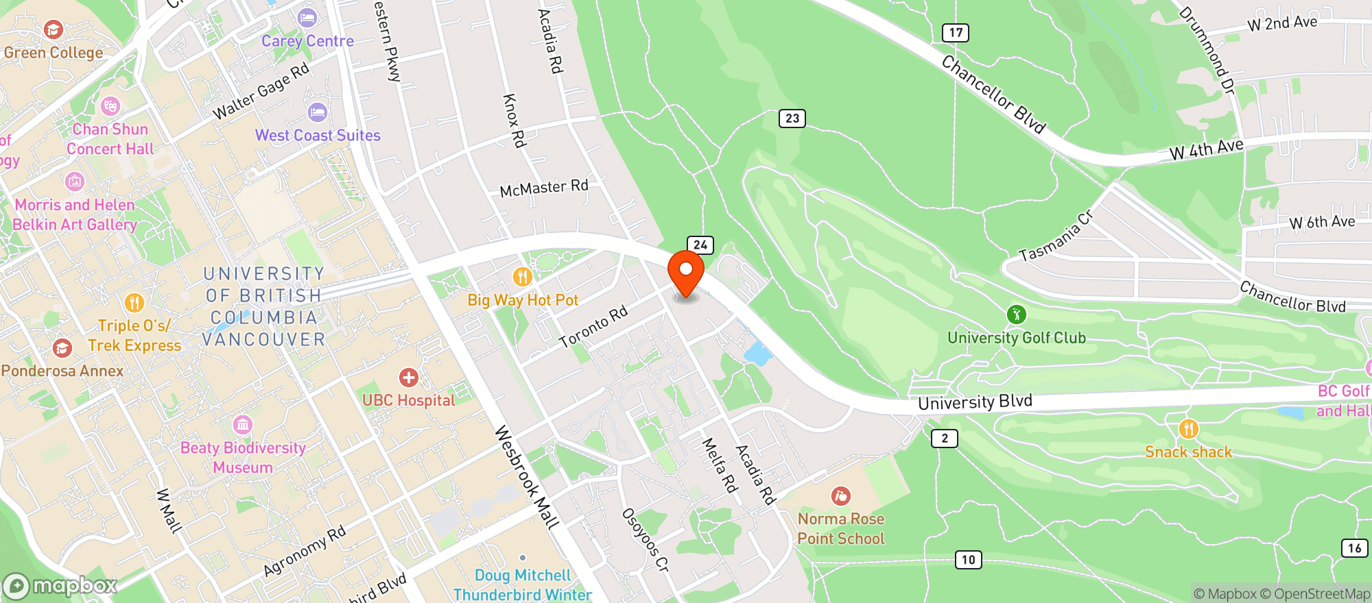 Map showing Urban Fare