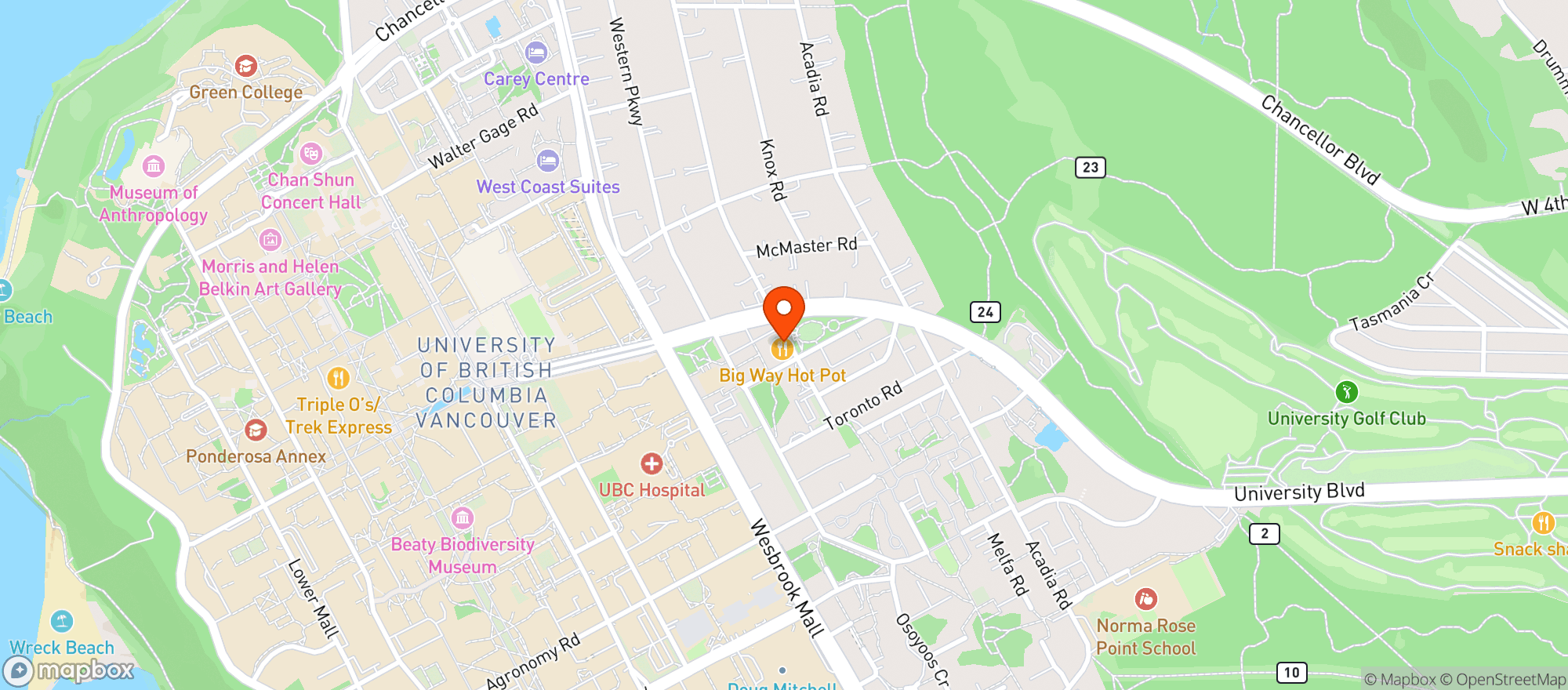 Map showing Staples