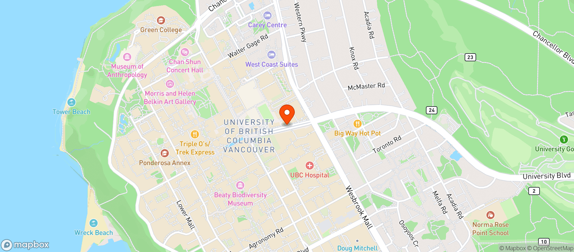 Map showing Jamjar Canteen