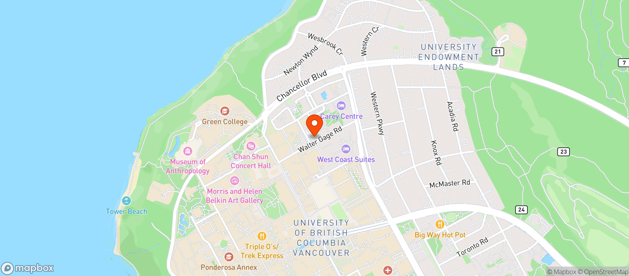 Map showing Great Dane Coffee