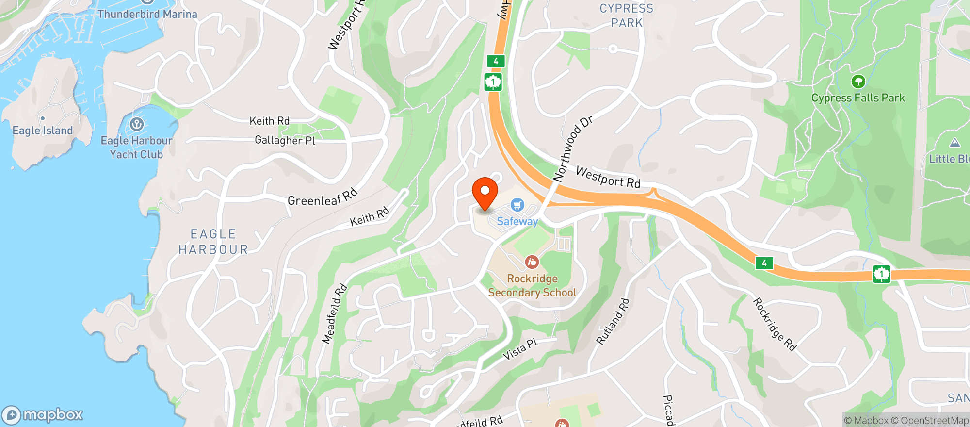 Map showing BCLIQUOR Caulfeild